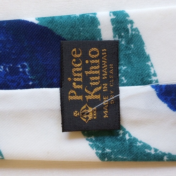 NWT Vintage 70s Prince Kuhio Tie 54" Made In Hawaii Blue Floral Motif - Picture 6 of 8